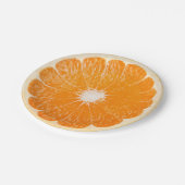 Orangenscheibe Pappteller (Schrägansicht)