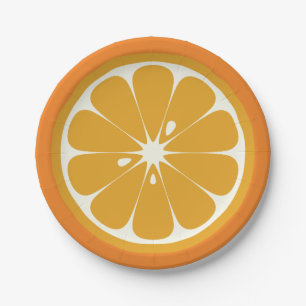 Orangenscheibe Pappteller