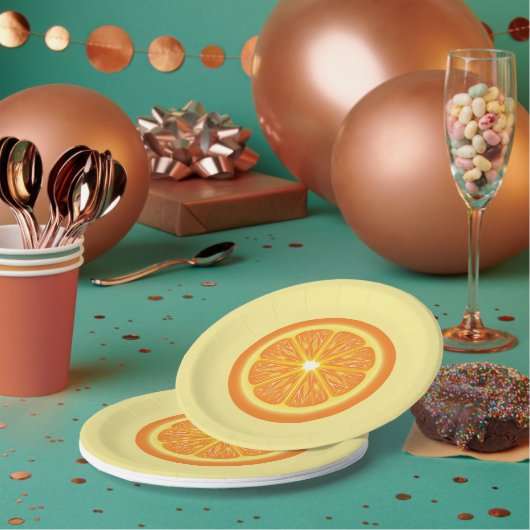 Orangenscheibe Pappteller (Multi)