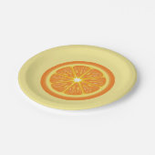 Orangenscheibe Pappteller (Schrägansicht)