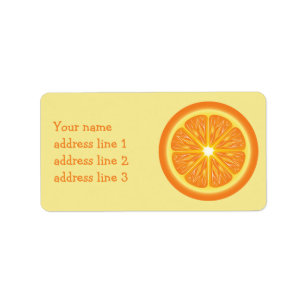 Orangenscheibe und benutzerdefinierte Adressinform Adressaufkleber