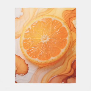 Orangenscheibe Zitrus-Swirl Fleecedecke