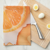 Orangenscheibe Zitrus-Swirl Geschirrtuch (Viertel Falte)