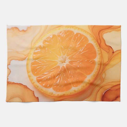 Orangenscheibe Zitrus-Swirl Geschirrtuch (Horizontal)