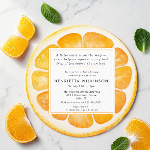 Orangenscheiben-Aquarell lustige Babyparty-Einladu Einladung