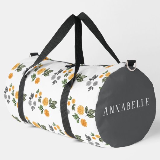 Orangenscheiben botanisch duffle bag (Linke Ecke)