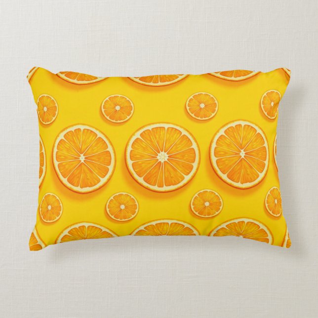Orangenscheiben Dekokissen (Vorderseite)