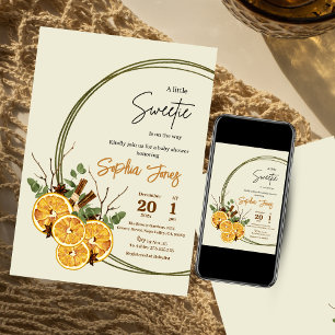 Orangenscheiben getrocknete Zitrusfrüchtedusche Einladung