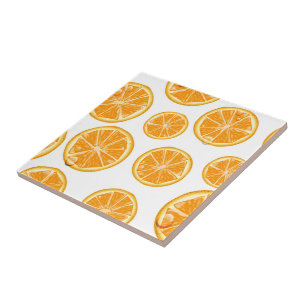 Orangenscheiben im Vintage-Stil-Muster. Fliese