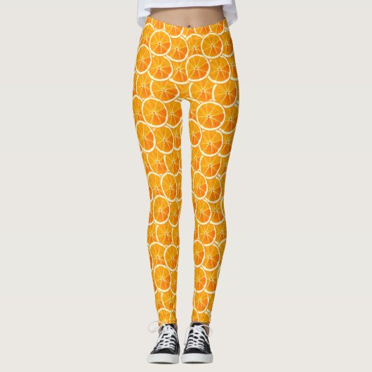 Orangenscheiben-Muster-Leggings Leggings (Vorderseite)