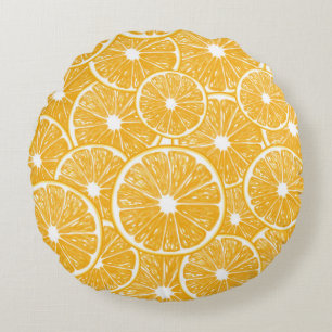 Orangenscheiben-Musterdesign Rundes Kissen