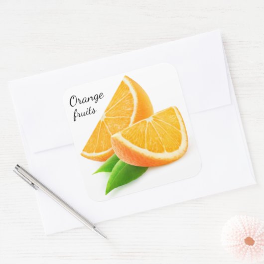 Orangenscheiben Quadratischer Aufkleber (Umschlag)