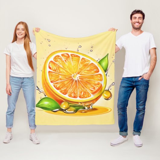 Orangenscheiben-Splash Fleecedecke (Beispiel)