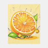 Orangenscheiben-Splash Fleecedecke (Vorderseite)