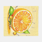 Orangenscheiben-Splash Fleecedecke (Vorderseite (Horizontal))