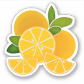 Orangenscheiben, tropische Zitrusfrüchte Aufkleber (Vorderseite)