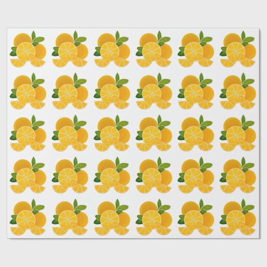 Orangenscheiben, Zitrusfrüchte Geschenkpapier (Flach)