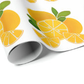 Orangenscheiben, Zitrusfrüchte Geschenkpapier (Rolleneckpunkt)