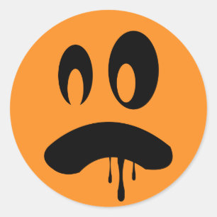 Orangenschild der beängstigenden Kürbislaterne Runder Aufkleber