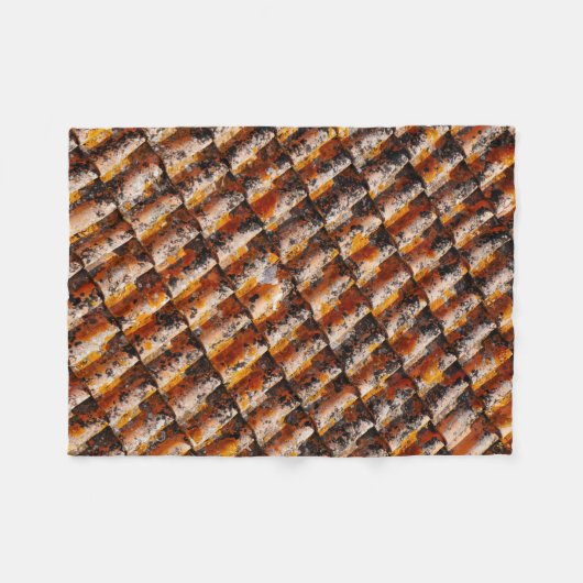 Orangenschindeln Fleecedecke (Vorderseite (Horizontal))