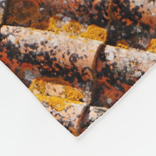 Orangenschindeln Fleecedecke (Ecke)