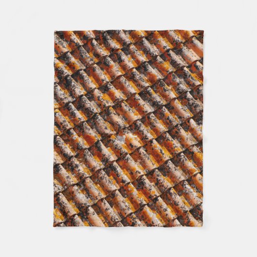 Orangenschindeln Fleecedecke (Vorderseite)