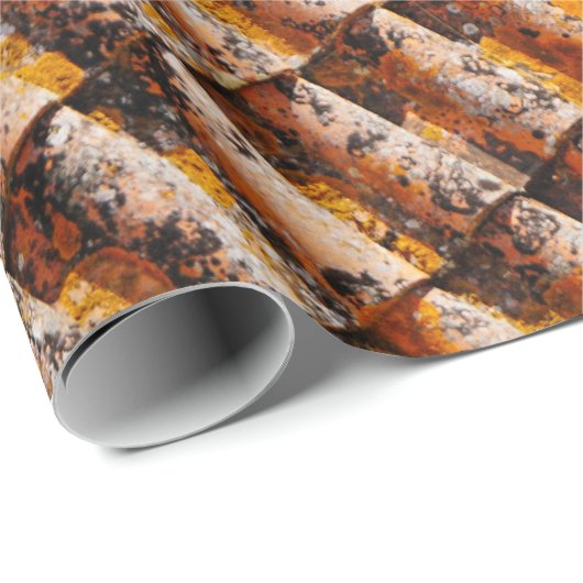 Orangenschindeln Geschenkpapier (Rolleneckpunkt)