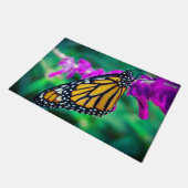 Orangenschmetterling lila Blume Foto fett Fußmatte (Schrägansicht)