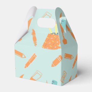 Orangenschreibwerkzeuge - hellblau geschenkschachtel