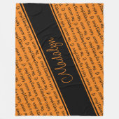 Orangenschwarz Das Fußballfeld ist mein glückliche Fleecedecke (Vorderseite)