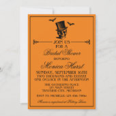 Orangenschwarz-gotisches Brautparty Einladung (Vorderseite)