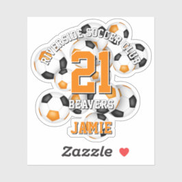 Orangenschwarze Fußballbälle Cluster-Namen Aufkleber