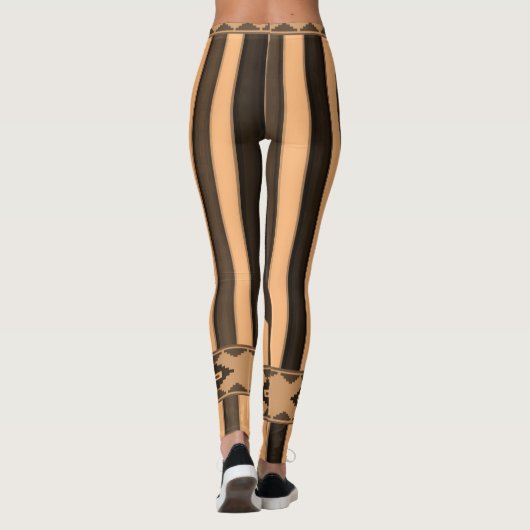 Orangenschwarze Leggings (Rückseite)