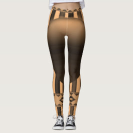 Orangenschwarze Leggings