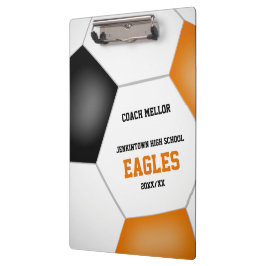 Orangenschwarze Mannschaftsfarben personalisierter Klemmbrett