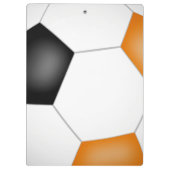 Orangenschwarze Mannschaftsfarben personalisierter Klemmbrett (Rückseite)