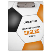Orangenschwarze Mannschaftsfarben personalisierter Klemmbrett (Vorderseite)