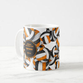 Orangenschwarze Volleyball Mannschaftsfarben Train Kaffeetasse