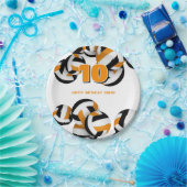 Orangenschwarze Volleyballs Kindergeburtstag Party Pappteller (Party)