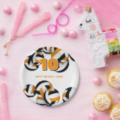 Orangenschwarze Volleyballs Kindergeburtstag Party Pappteller (Party)