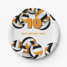 Orangenschwarze Volleyballs Kindergeburtstag Party