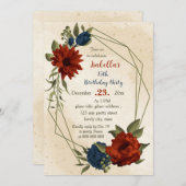 Orangenseeanbau Blume botanischer Geburtstag Einladung (Vorne/Hinten)