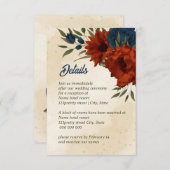 Orangenseehochzeit Begleitkarte (Vorne/Hinten)