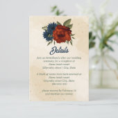 Orangenseehochzeit Begleitkarte (Stehend Vorderseite)