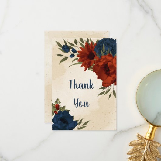 Orangenseehochzeit Dankeskarte (Vorderseite/Rückseite Beispiel)