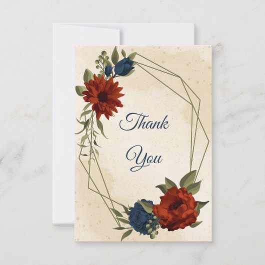 Orangenseehochzeit Dankeskarte (Vorderseite)