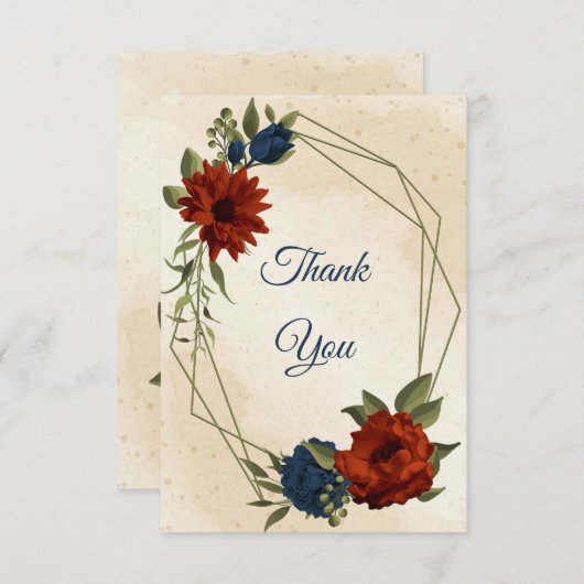 Orangenseehochzeit Dankeskarte (Vorne/Hinten)