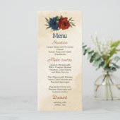 Orangenseehochzeit Menükarte (Stehend Vorderseite)