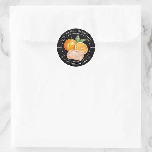 Orangenseife Runder Aufkleber (Tasche)