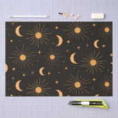 Orangensonne und Mondmuster Seidenpapier (Handwerk)